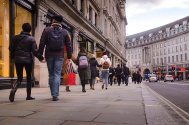 Shoppers,Walking,On,Regent,Street,,A,Famous,Shopping,Street,In