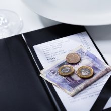 Elevated,View,Of,Pound,Banknotes,And,Bill,In,Folder,Payment