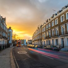 Block,Of,Flats,At,Sunset,And,The,Light,Of,The