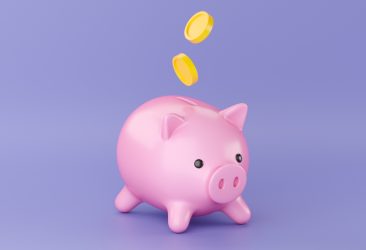 3d,Pink,Piggy,Bank,With,Falling,Coin,Money.,Business,,Saving,