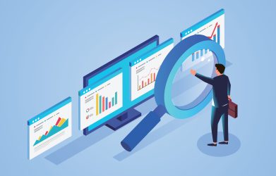 Financial,Data,Monitoring,And,Analysis,,Businessman,Standing,In,Front,Of