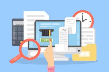 Tax,Payment,Online,With,Computer.,Anlyzing,Finances.