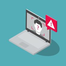 Deepfake,Attack,Symbol,With,A,Laptop,Computer,And,A,Manipulated