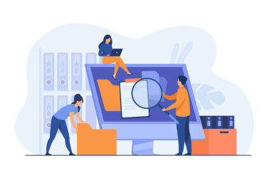 Office,Workers,Organizing,Data,Storage,And,File,Archive,On,Server