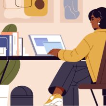 Young,Black,Woman,Works,Remote,At,Home,Office.,Employee,Typing