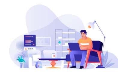 Freelance,Working,Scene.,Man,Working,On,Laptop,From,Home,Office.