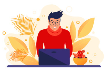 Young,Guy,Working,At,A,Computer.,Online,Education.,Freelance,Worker,