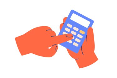 Hand,Holding,,Using,Calculator,Icon.,Accountant,Calculating,Finance,,Counting,,Pressing