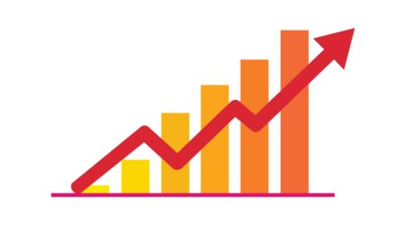 Bold,Flat,Vector,Bar,Graph,With,Increasing,Columns,And,A