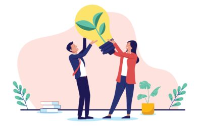 Sustainable,Green,Business,-,Businessman,And,Businesswoman,With,Big,Environmental