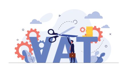 Businessman,Uses,Giant,Scissors,To,Cut,Through,The,Word,Vat